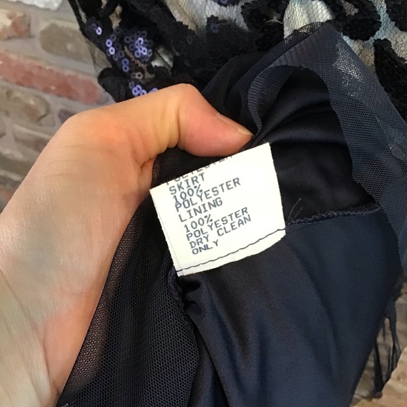 Tadashi Shoji Navy and White Lace Maxi Dress - Picture 10 of 10